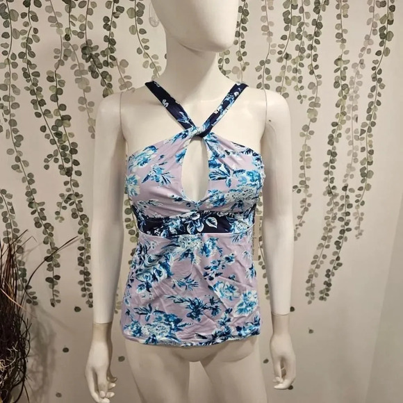 Nanette Lepore Blue Floral Swimsuit Size 8 - Picture 4 of 10